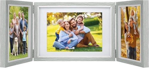 Triple wooden photo frame - wooden, 6x4
