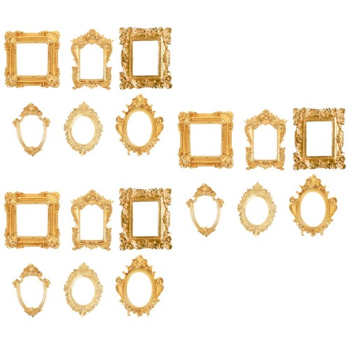 Golden vintage resin picture - golden,