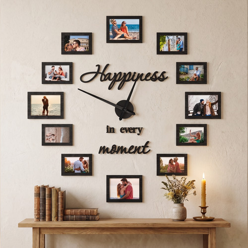 Large family photo wall clock - wall,