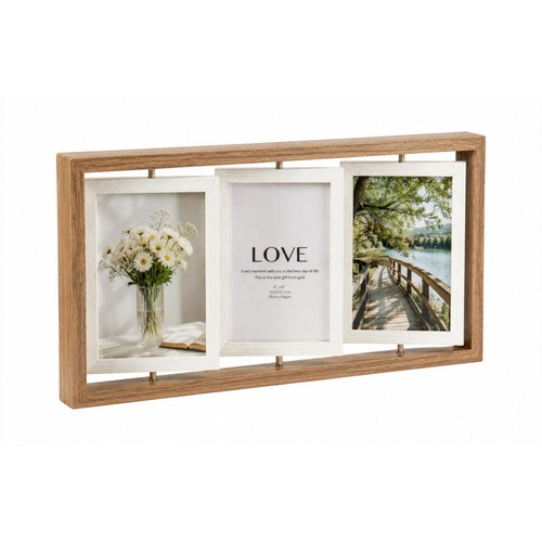 Trifold wood photo - photo, frame